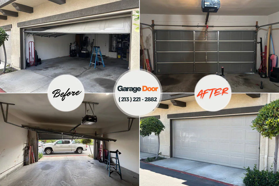 Before and after: garage door repair Ravena, NY